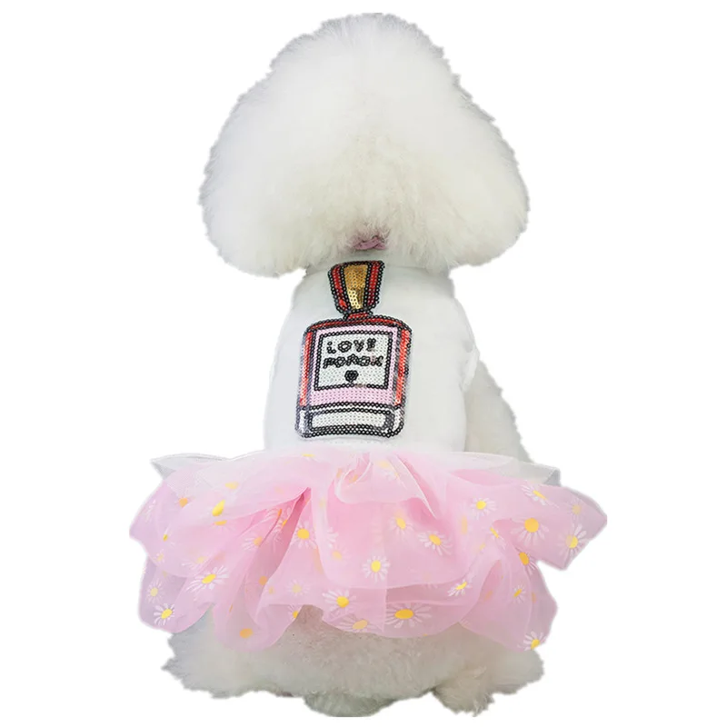 Pet clothes Teddy dog pet skirt Spring summer perfume bottle princess dress