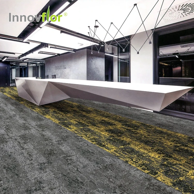 Anti Flame Modular Solution Dyed Carpet Design Tile Office Commercial Floor Tiles Washable Nylon Durable With Bitumen Backing