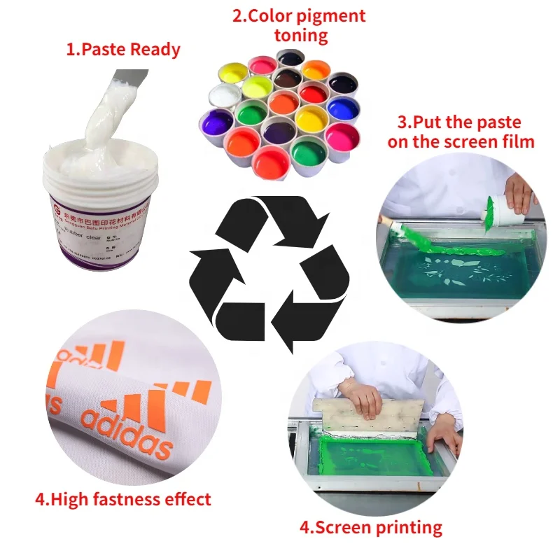 3d Density High Fastness Paste Screen Printing Ink For T-shirt Silkscreen paste