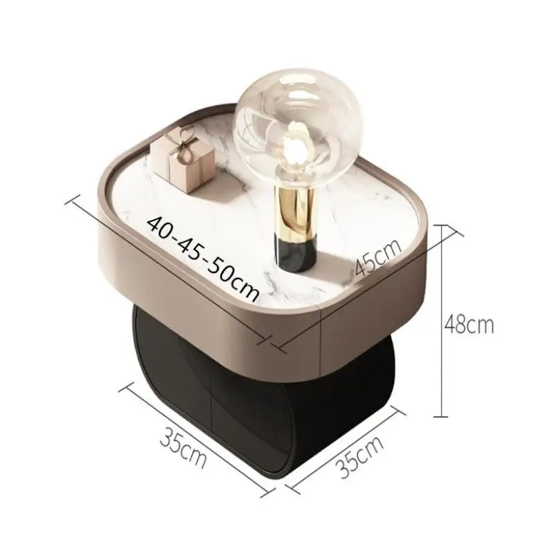 Роскошный светлый прикроватный столик современный простой круглый из массива дерева с Красной