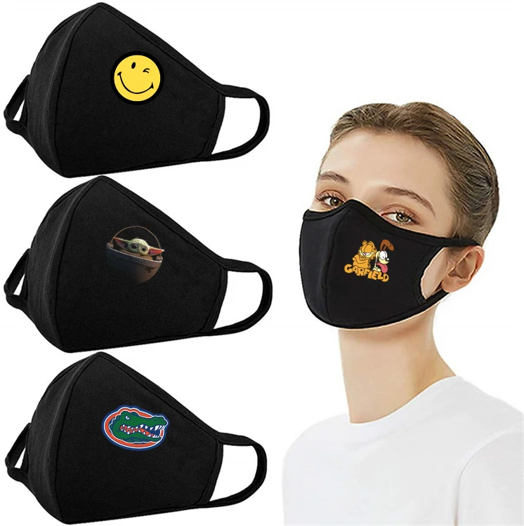 
Amazon Hot Sale patterns cartoon reusable air pollution wind cotton fabric cloth face mouth dust mask 
