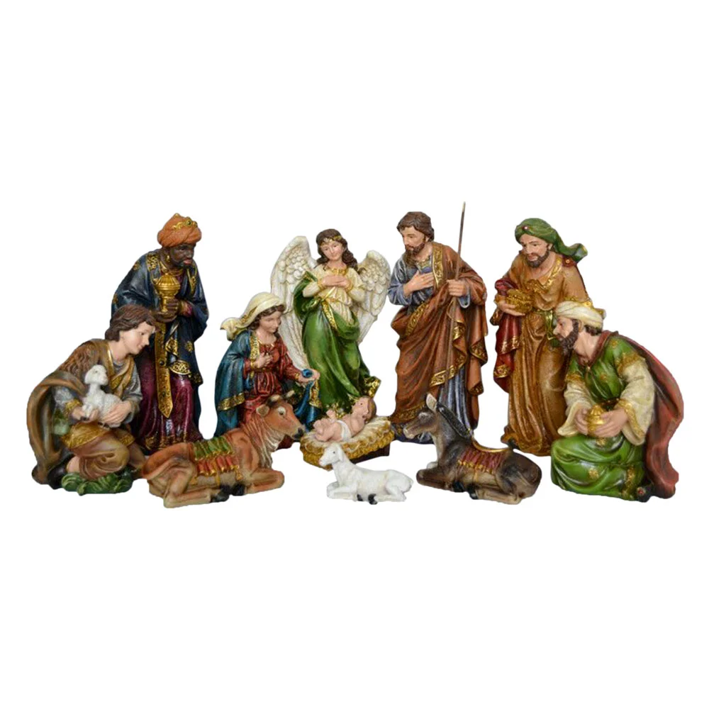 
Resin Jesus Nativity Set Decoration Nativity Scene Figure  (1600161680653)
