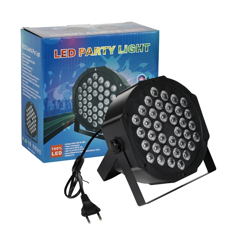 36 шт. светодиодные плоские KTV клубы бары свадьбы DJ сценические лампы dmx 512 звуковые активируемые СВЕТОДИОДНЫЕ Лампы par can сценические огни