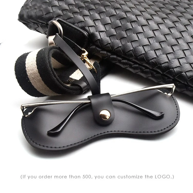 Factory Glasses Packaging Eyeglass Clip Cover Holder Eyewear Case Sunglass Box Soft Leather Glasses Case Sunglasses Packaging