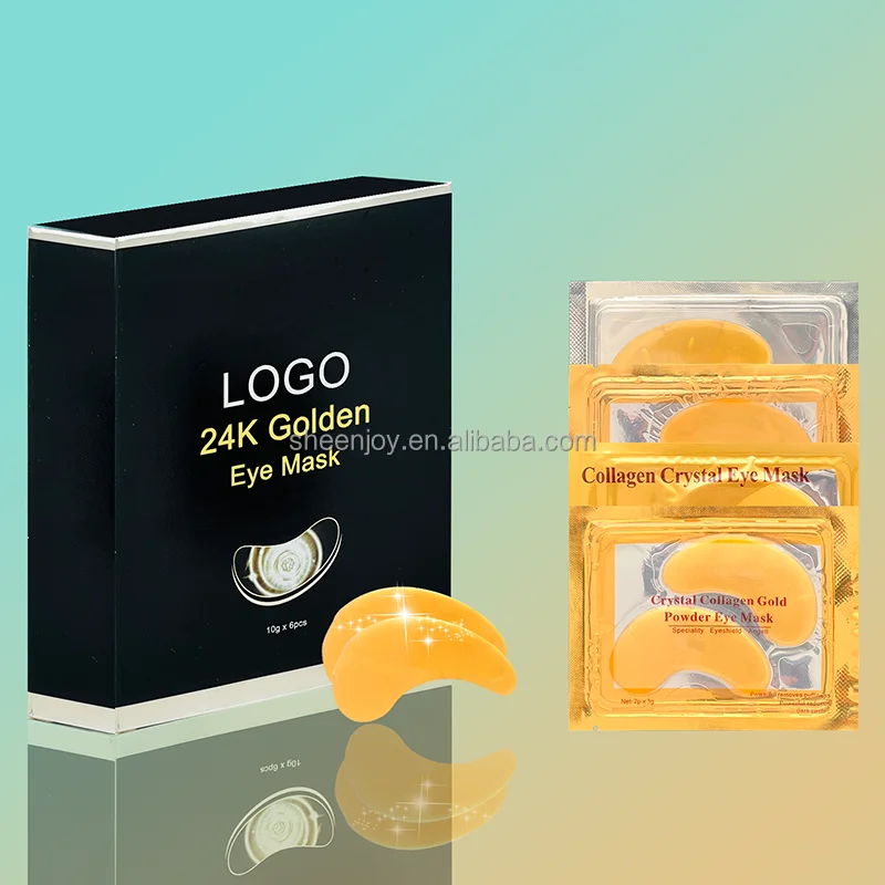 Crystal Gold Lady Series 24K gold Collagen Eye Pads Best under Gel Eye Mask Treatment Sheet Form Chemical Ingredient
