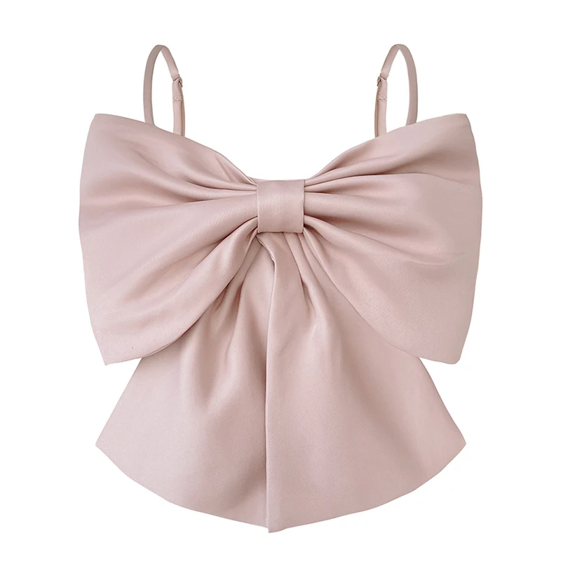 CHICEVER sexy solid color crop top style bowknot women short mini camisole ladies tank top vest