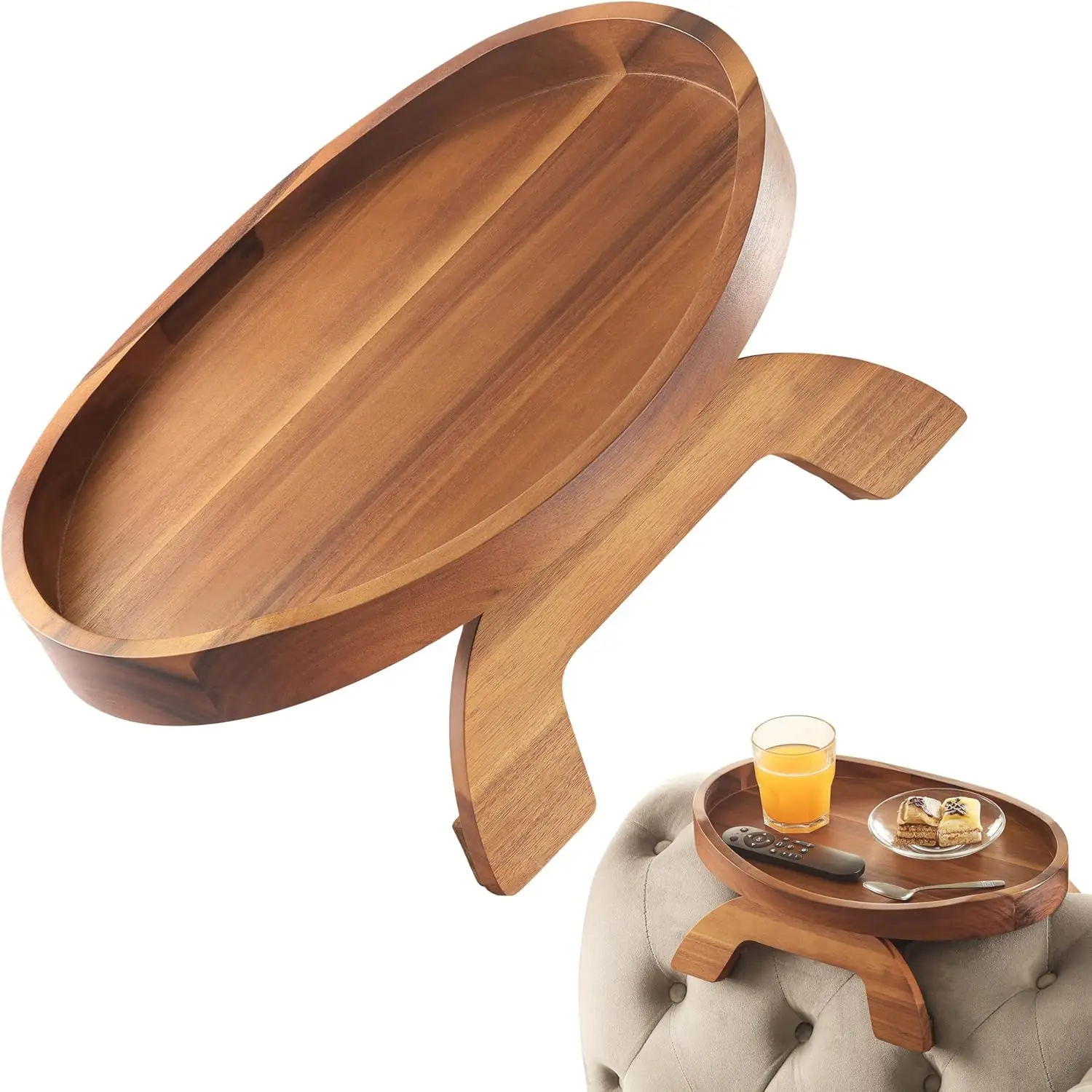Wholesale Custom Wooden sofa armrest tray with Sofa armrest table wooden serving tray for Food Storage and Table Use
