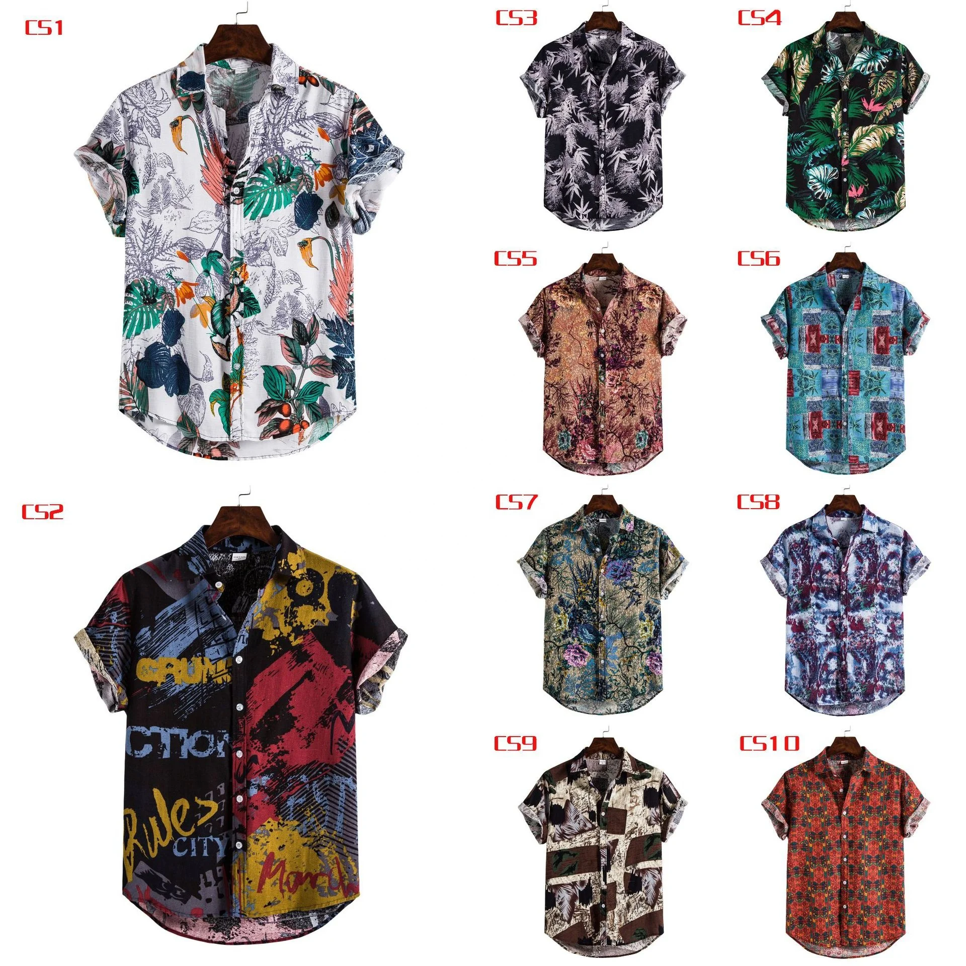 
2021 hot sale EBay Wish Amazon Hot Sale Beach Casual Short Sleeve Printing Clothing Floral Shirts 