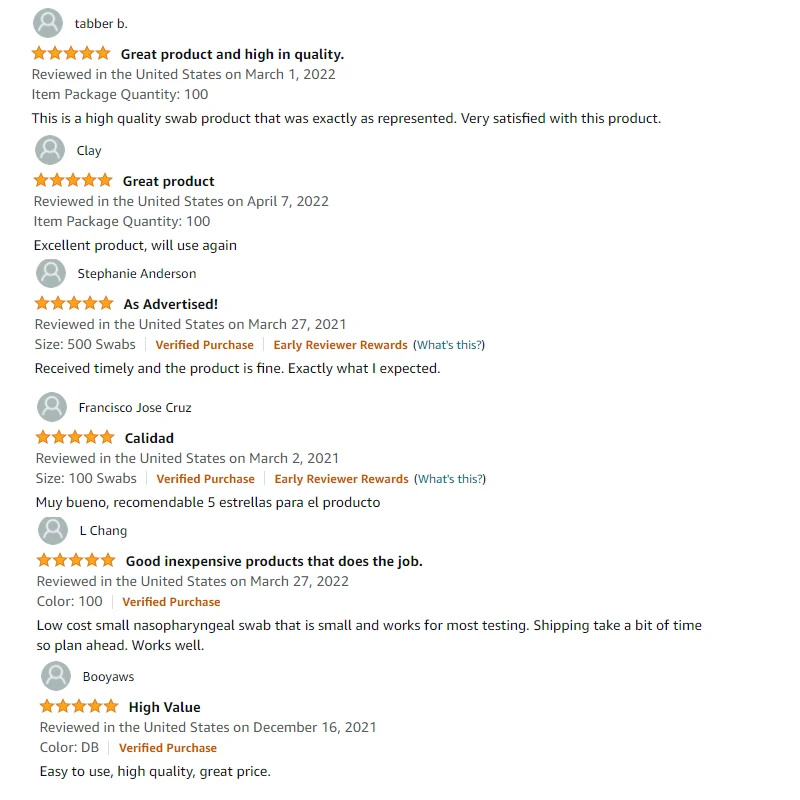 medical sterile nasopharyngeal flocking swabs throat specimen collection transport sampling nasal cotton swab