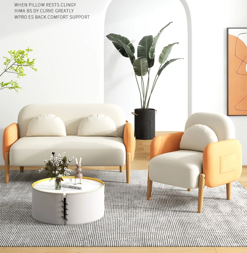 Modern Minimalist Double Sofa Corner Feature for Small Apartments Living Rooms Villas Bathrooms Two-Seater Home Furniture