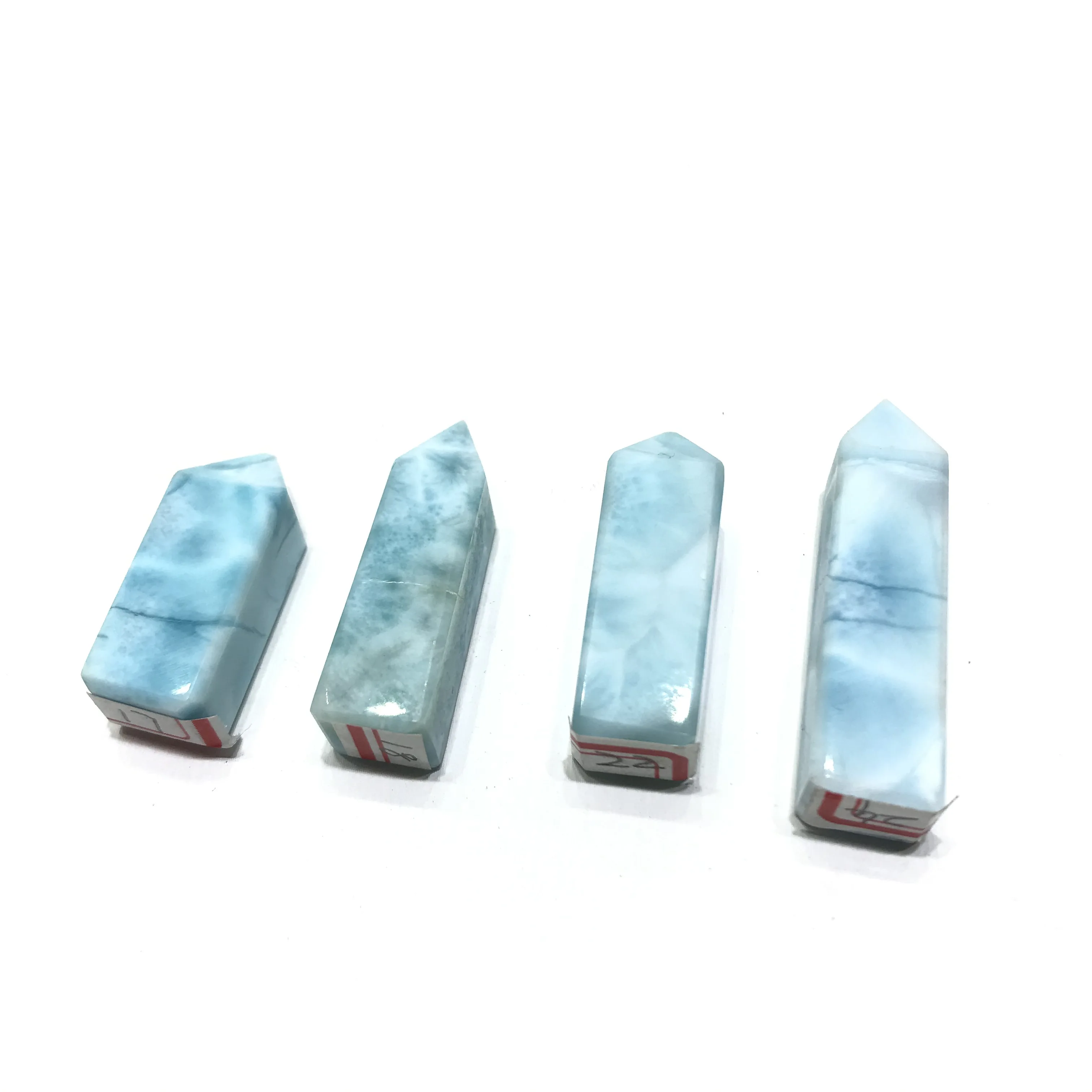Natural High Quality Light Mini White Blue Small Larimar Crystal Tower For Home Decoration Pendant