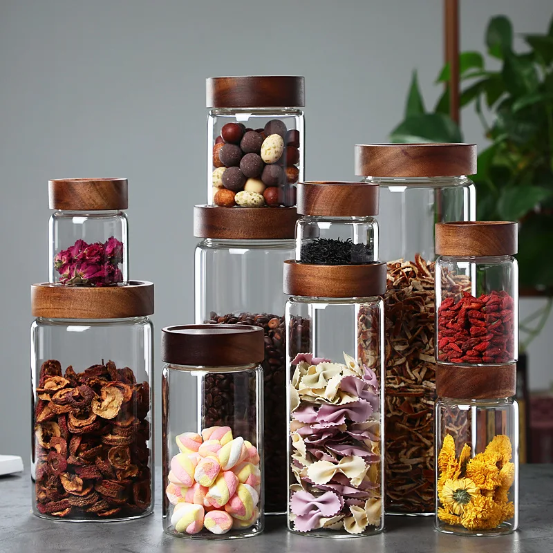 Borosilicate Glass Food Storage Jar Airtight Container Glass Food Honey Cookie Storage Glas Jar with Lids