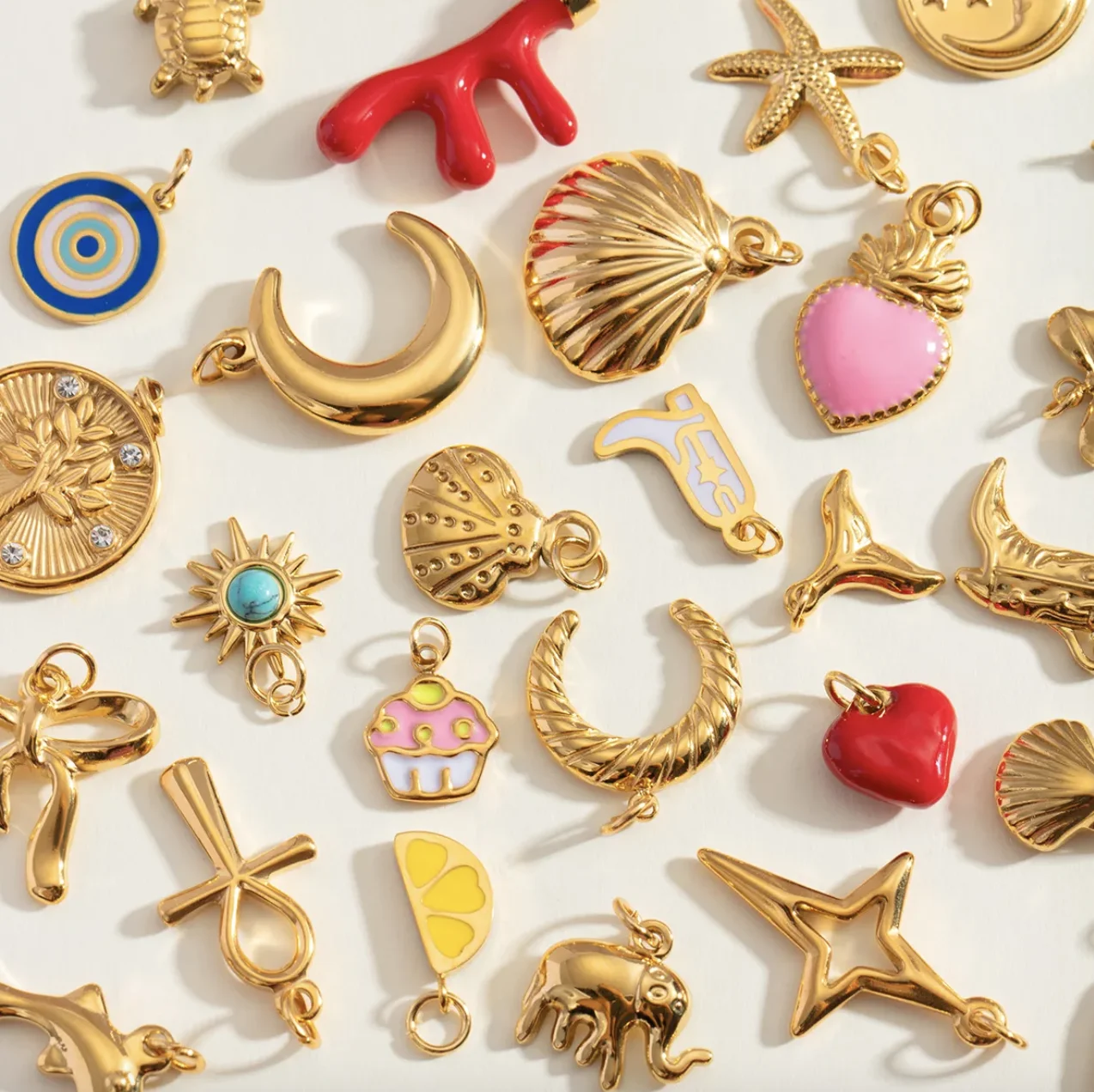 Wholesale Bulk Lots of Gold Plated Enamel Pendants & Charms Assorted Jewelry Making Charms DIY Necklace Bracelet Earring Crafts