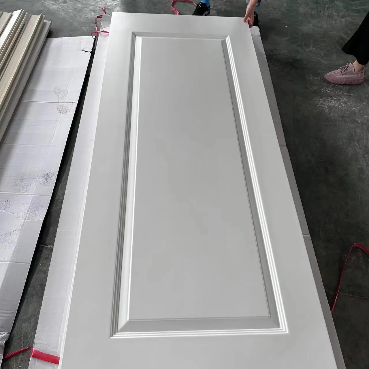 TOP sales White primer wpc door panel wpc painting full door set for Israel market