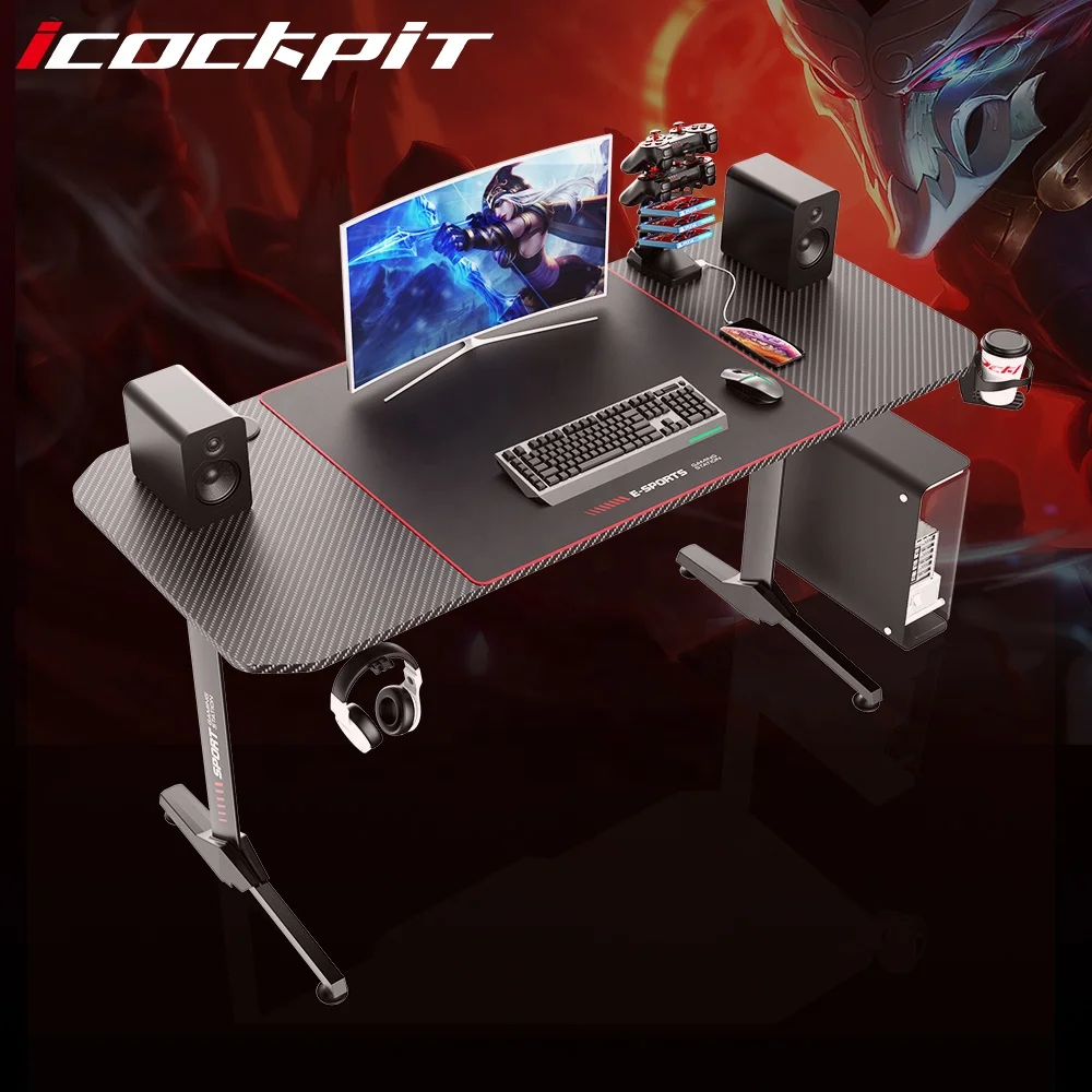 
Saitu New Model Popular Racking Gaming Table Computer Desk Office Furniture Modern Pc Gaming Desk 