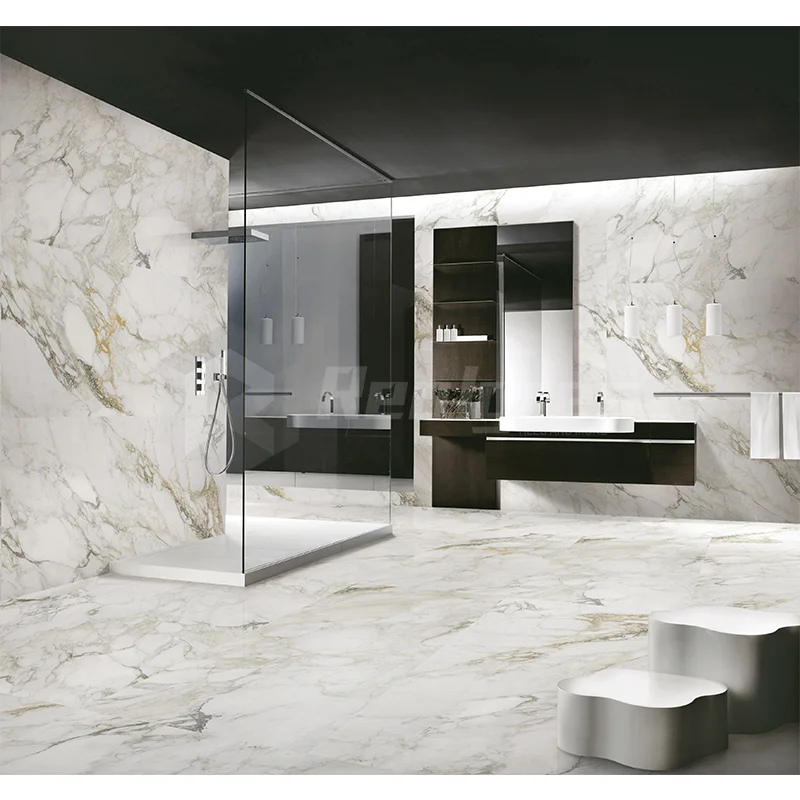 Realgres Calacatta Gold Marble Effect Big Slab Porcelain Tiles For Bathroom And Toilet 900*1800 Mm