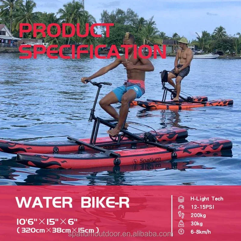 Spatium New Collection Pontoons Hydrofoil Water Pedal Bike Boats Inflatable Bicycle For Sale