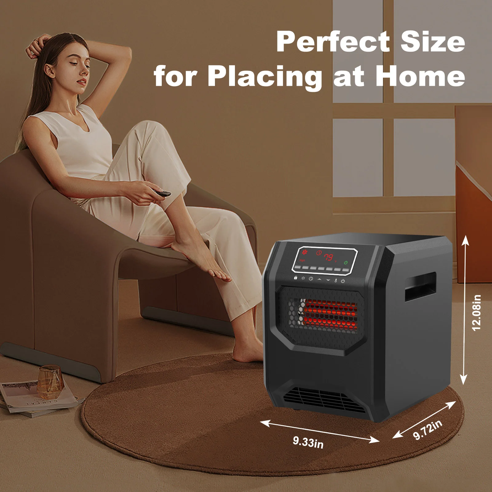 cTUVus 1000W 1500W Fast Heating Indoor Heating Warmer Air Heating Portable Free standing Electric Space Cabinet Heater