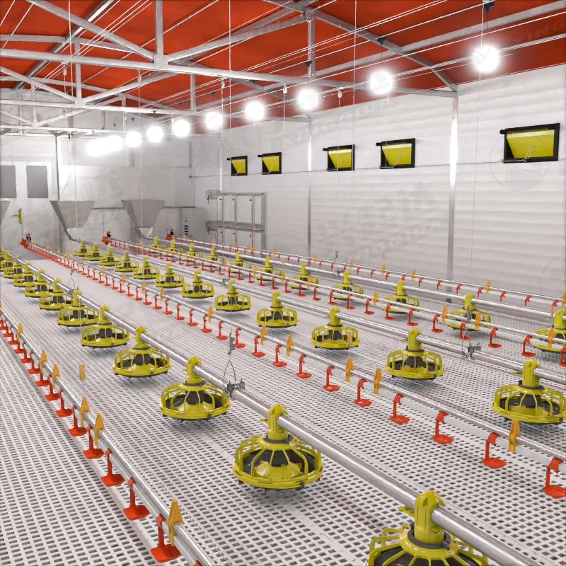 Free-range floor Raising management chicken Broiler Breeder Poultry Farm pan feeder fully automatic feeding system line
