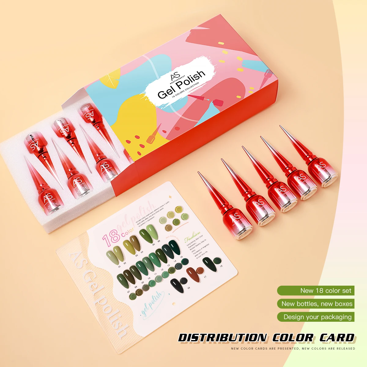 18 colors green series gel nail polish vegan Custom logo private label Semi permanent varnish soak off uv gel nail 15ml polish