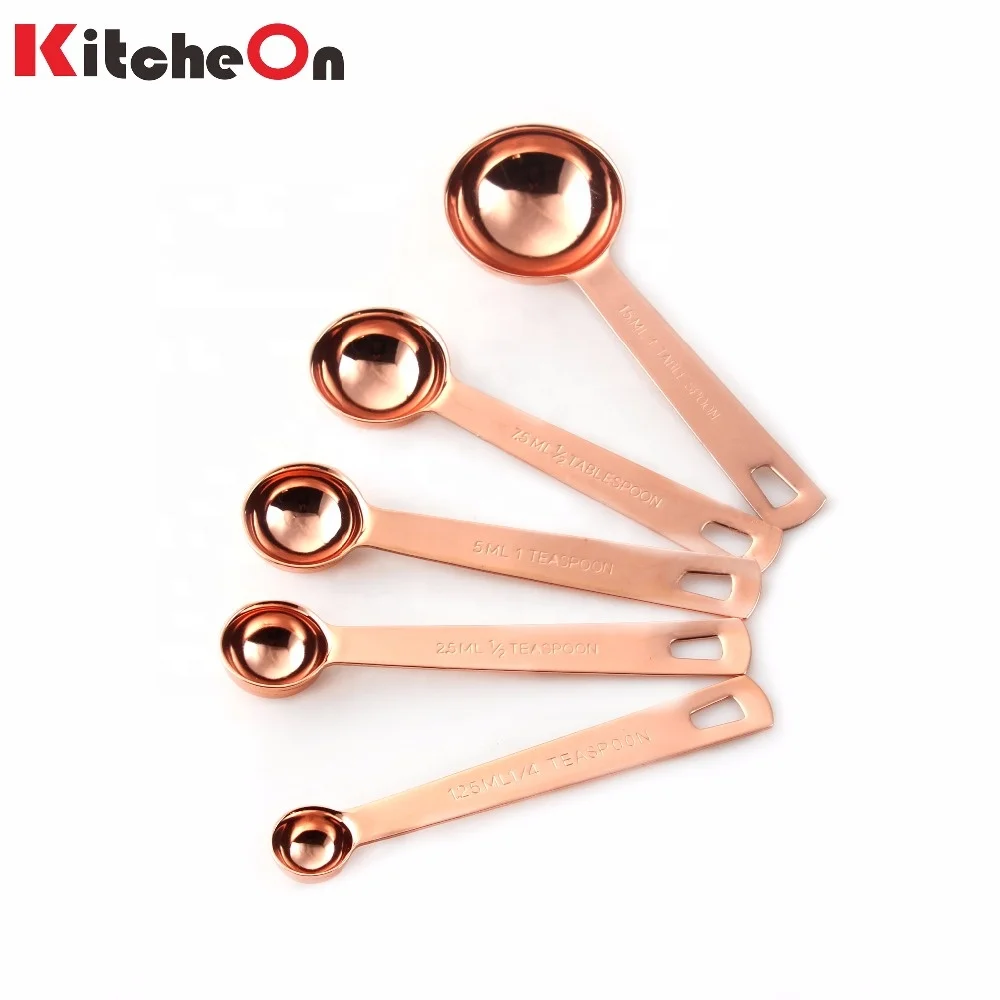 Top Quality Copper Plated Rose Gold Measuring Cups and Spoons Set of 9