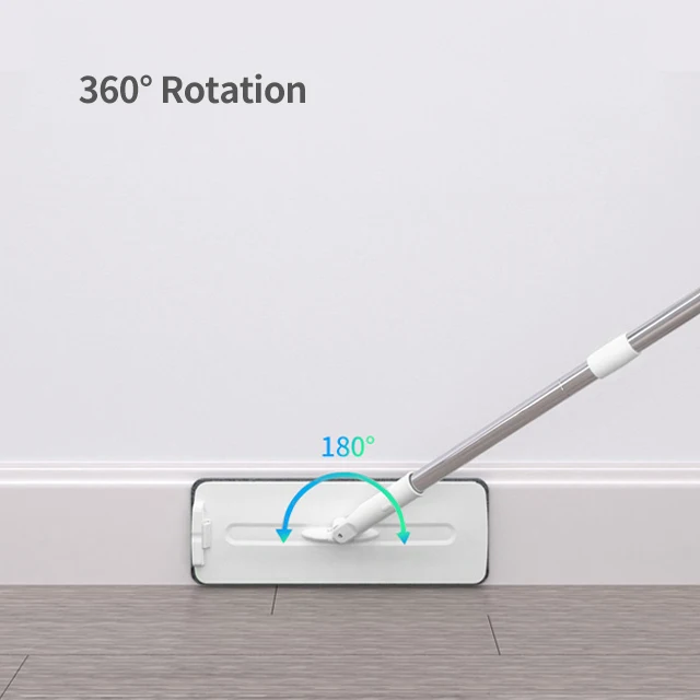 Microfiber Floor Mop  Cleaning Flat Mop  and Bucket Set with Wringer Long Handle