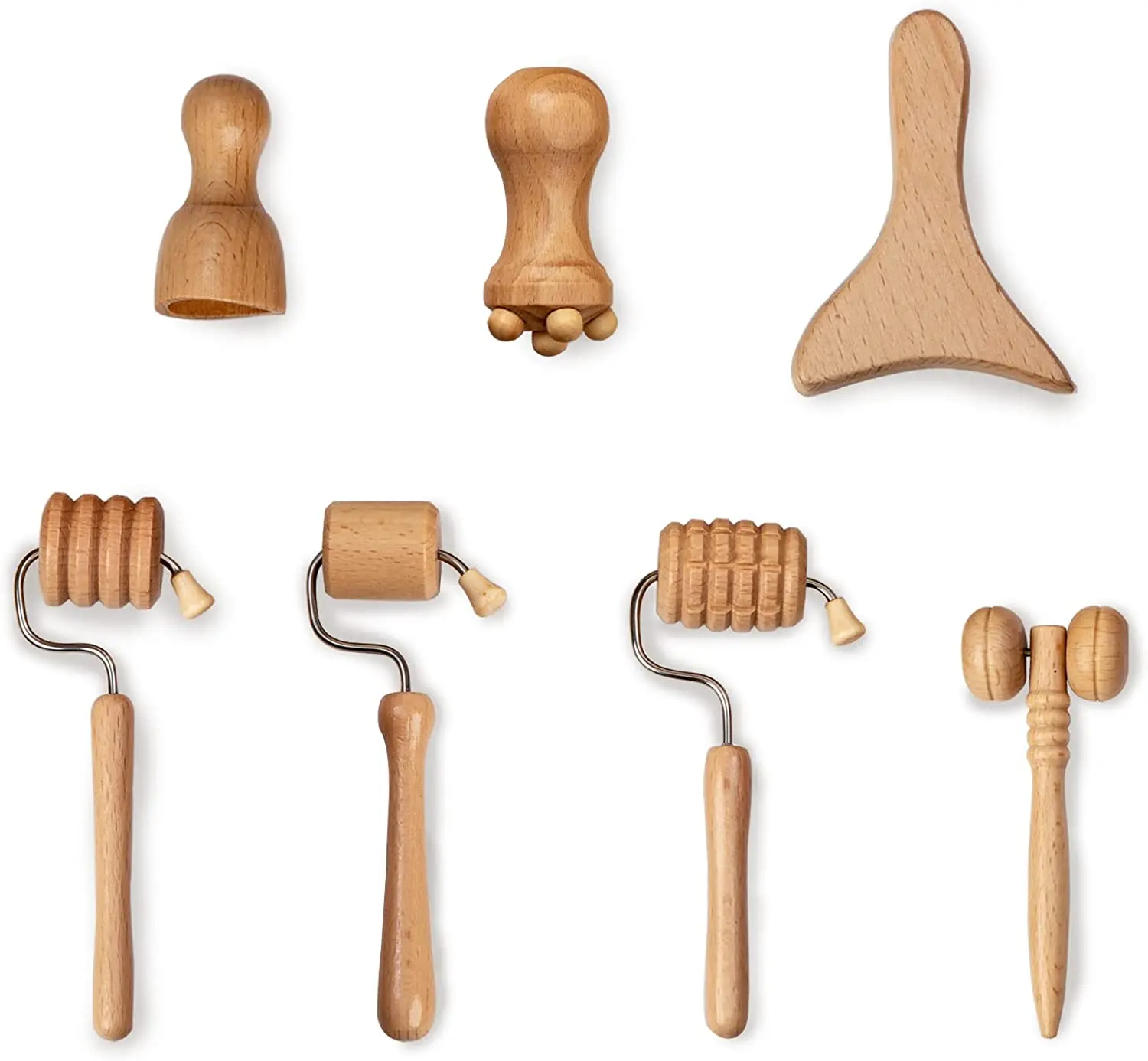 Wholesale Facial Mini Wood Therapy Massager Professional Body Sculpting Tool Wooden Muscle personal face Massage Roller