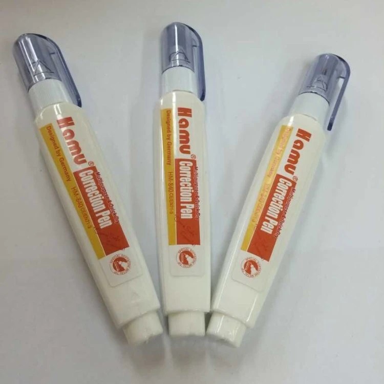 White Long Plastic Correction Fluid Pen