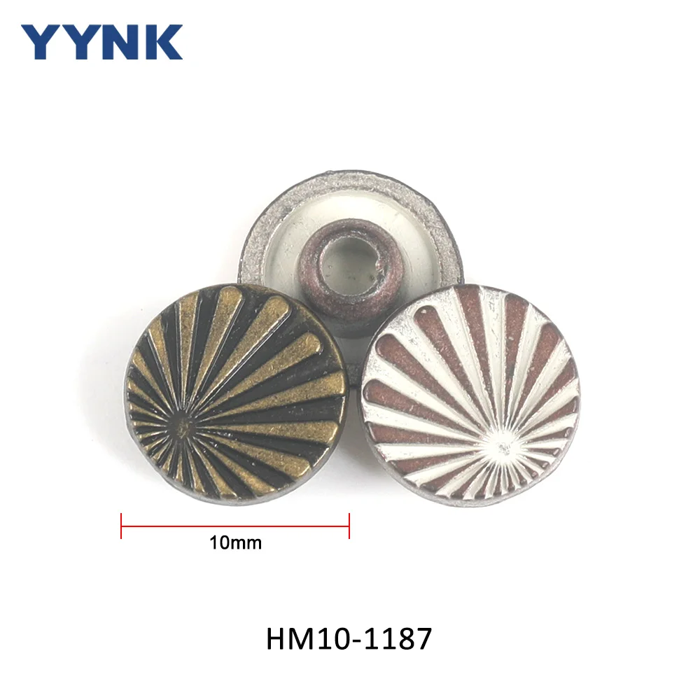 Hot Sale Professional Custom OEM Logo Pocket Button Metal Zinc Alloy Polishing Brass Color Jeans Rivet for Cloth Pants