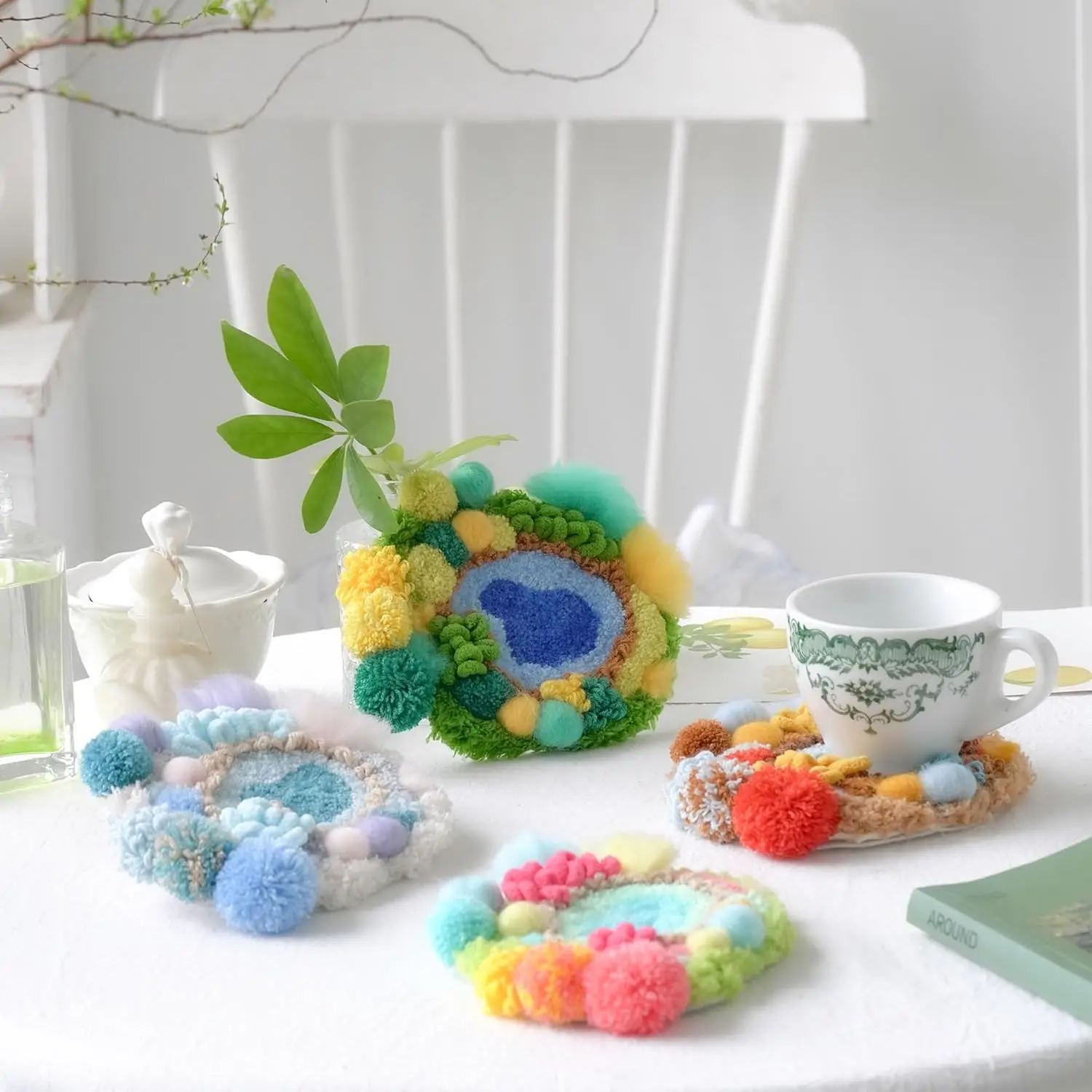 Moss Landscaping Series Diy Punch Needle Coaster Kit