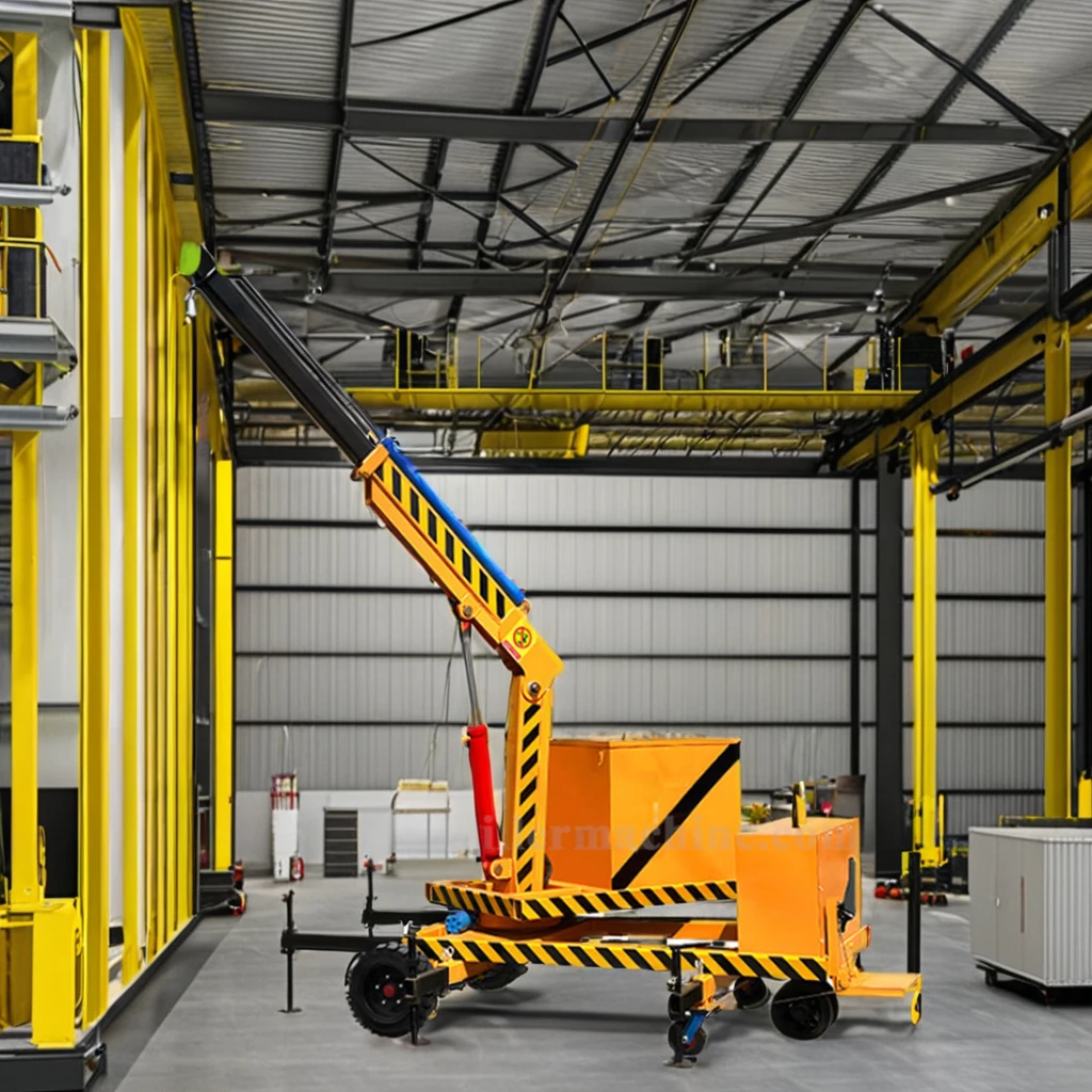 Counterbalanced Floor Mini manual Automatic Hydraulic Portable Electric Driven Telescopic Arm Powered Crane Construction Hoist