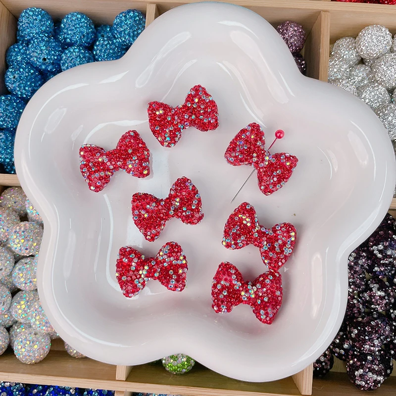 2023 High quality pave Love pearls elliptical crystal disco ball beads rhinestone ball beads for bracelets