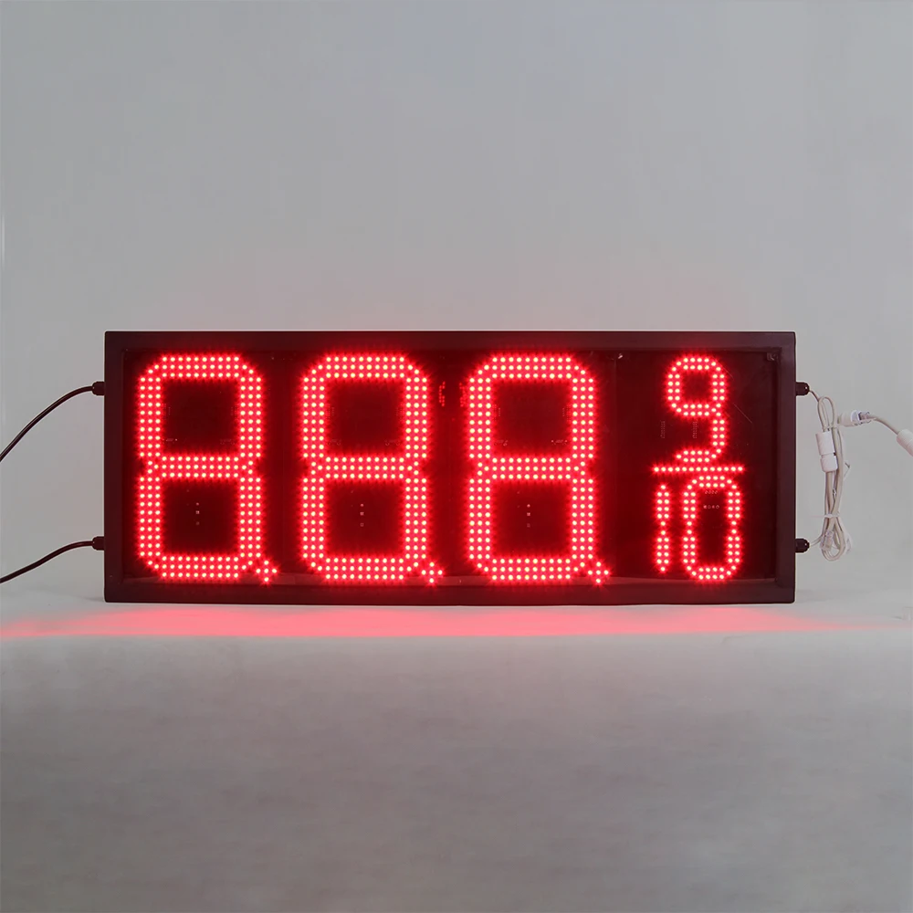 Американская АЗС 10 дюймов светодиодный электронный ценовой экран 8 888 формат цифровой дисплей Открытый водонепроницаемый IP65 знак цены