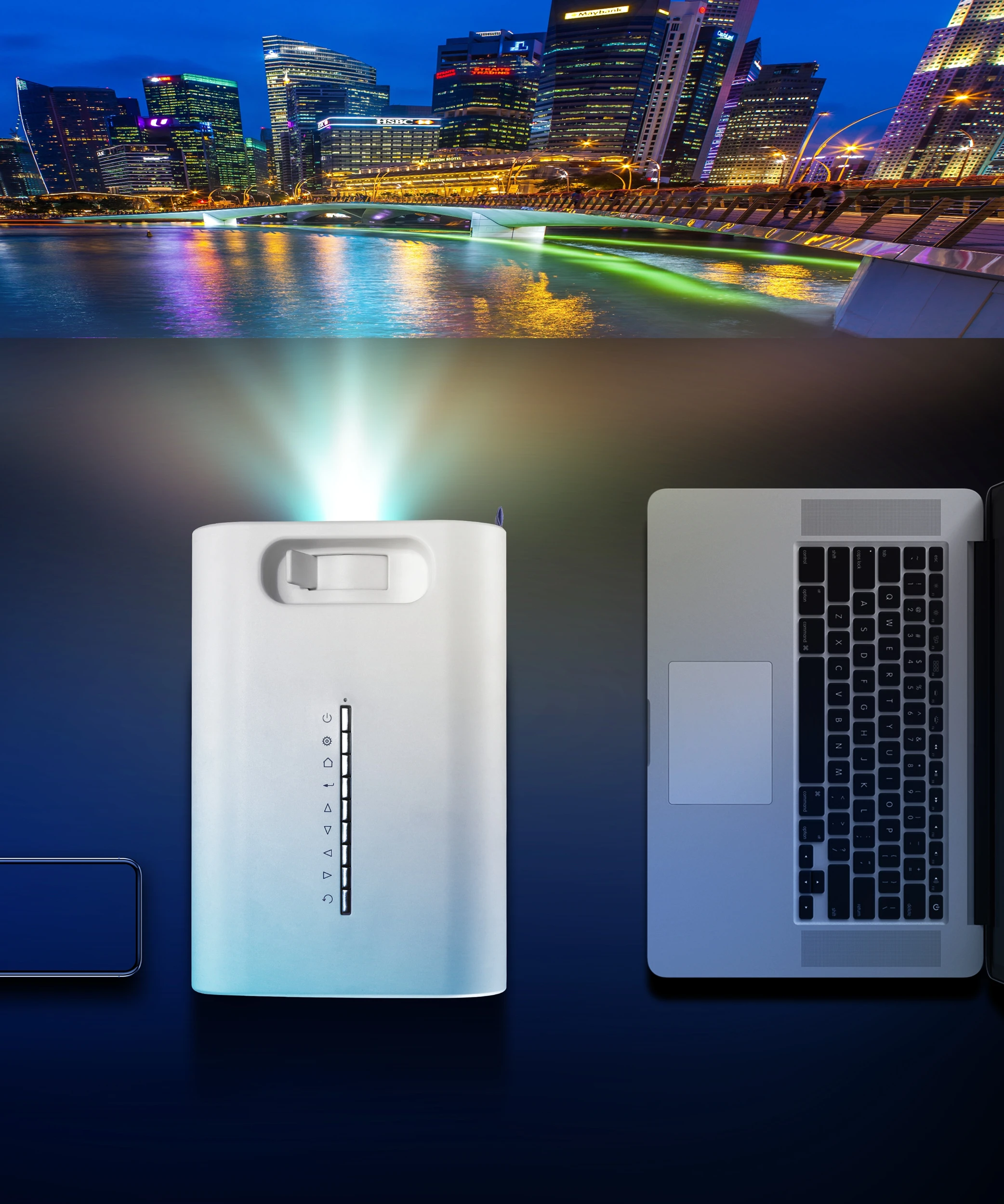 Vivibright D3000 Home Projector FHD 1080P 4K support Projector with 7800 Lumens Portable Beamer wireless windscreen projector