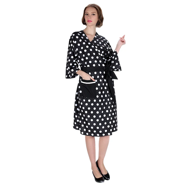 Custom Print Black Profesional Hair Salon Gown Barber Client Salon Robe