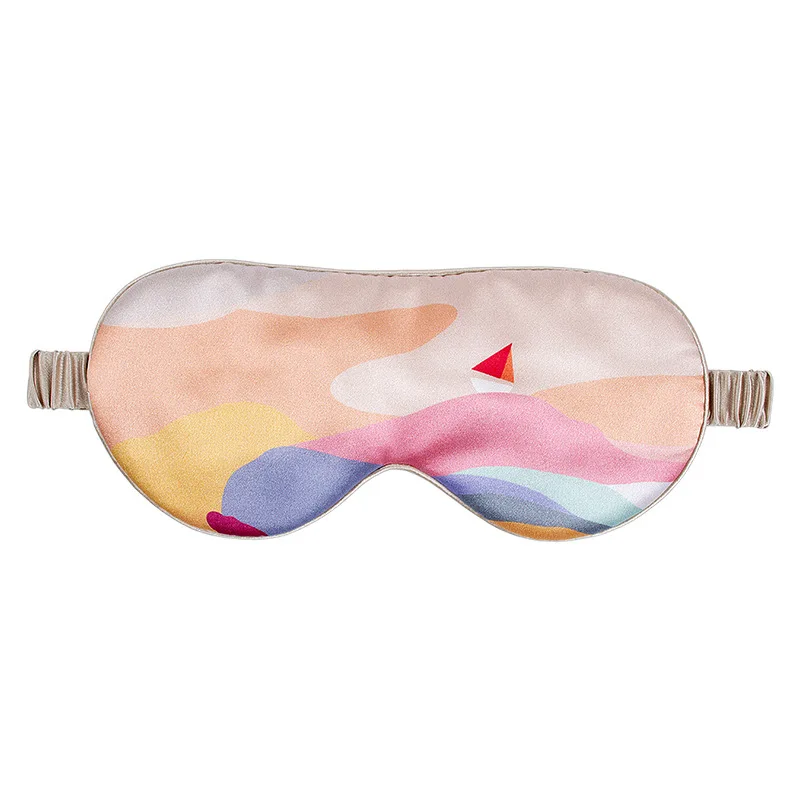 6A Grade Quality Printing 19mm Real Silk Eye Mask 100% Mulberry Soft Breathable Sleeping Eye Mask