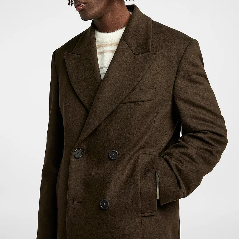 Winter Custom White Single Button Long Wool Trench Coats for Men