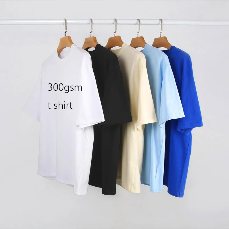 factory wholesale summer blank 300g 320g thick heavy weight tshirt custom logo oversized unisex men t shirt