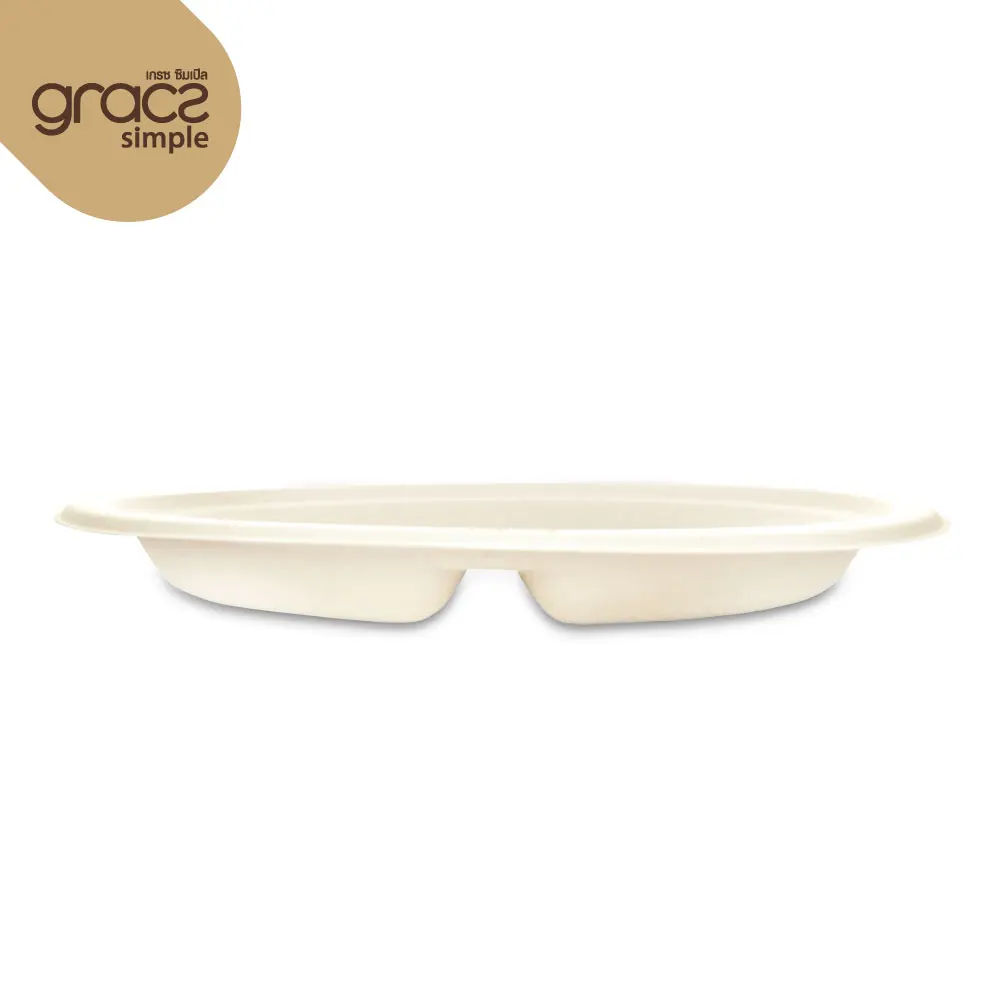  Тарелка Gracz P007 с тремя отсеками пищевые контейнеры 10 дюймов сахарная кастрюля целлюлоза биоразлагаемая из Таиланда