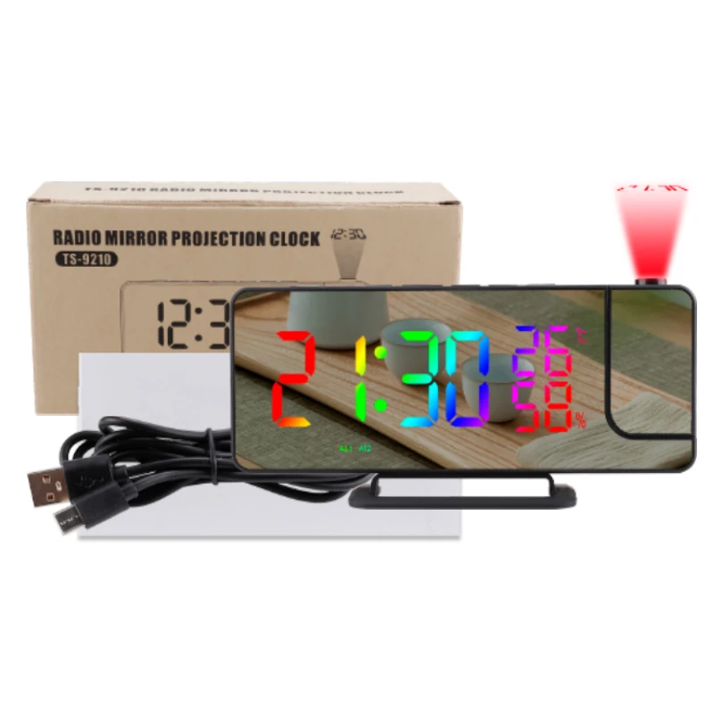 12V Table China Led Cheap Clock 180 degree Am Usb Port And Temperature Fm Mini With Digital Best Alarm Radio Room Clock