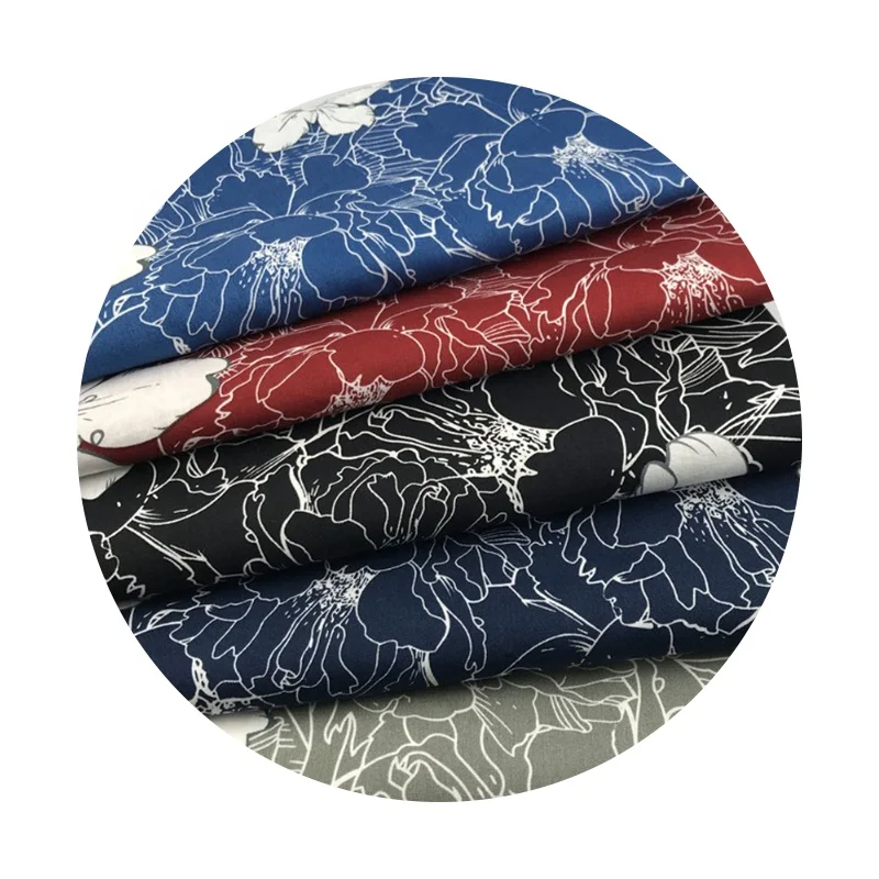 Hot selling new cotton printed poplin printed cotton fabric large leaf printed clothing fabric