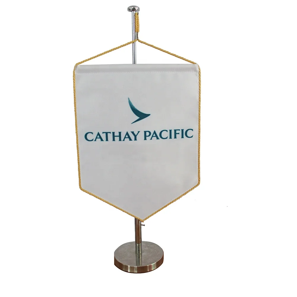 Gift Flag Custom Flagnshow Heat Printing Table Flags with Stands Base Miniature Desktop Flags  Brocade Stainless Steel Flagpole