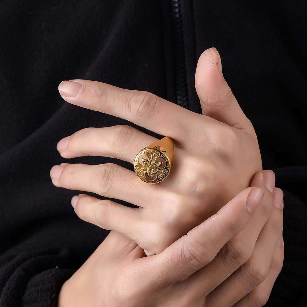 Gloss Charm Viking Rings Hollow Knot Ring Jewelry Silver & Gold Stainless Steel Finger Rings Pirate Celtic Knot