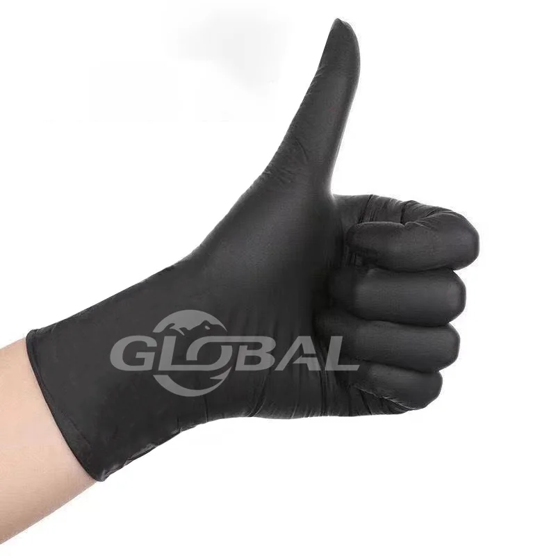 High Quality Powder Free 6 Mil Black Colored Latex Free Plastic Safety ESD Powder Free Wholesale nitrile gloves