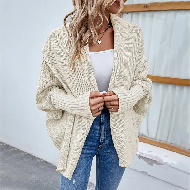 Casual UK Bolero Shrug Long Sleeve Tops for Women Fashionable Embossed Knit Cardigan Sweater Autumn Outwear Jacket Ladies Girls