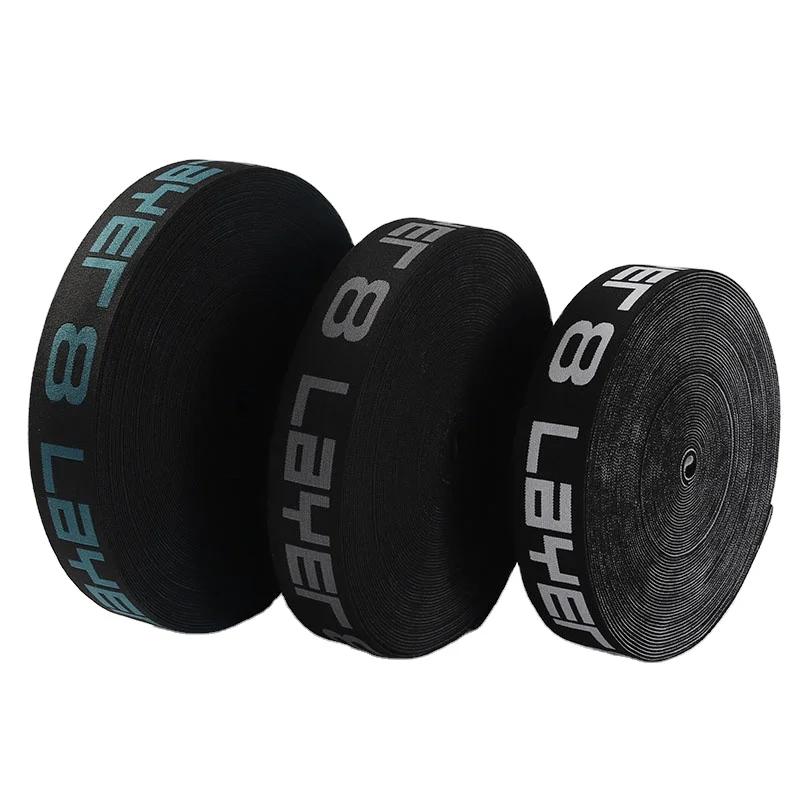 Custom Fashion Label Nylon Polyester Woven Knitted Jacquard Ribbon Soft Elastic Band For Underwear Boxer Waist band Belt