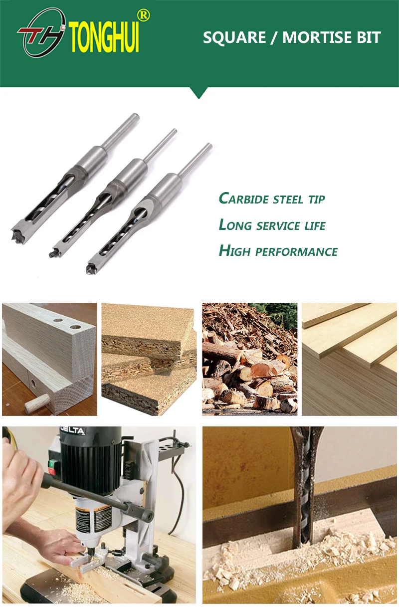 Full sizes Square Hole Drill bit for drilling square holes with mortising machine