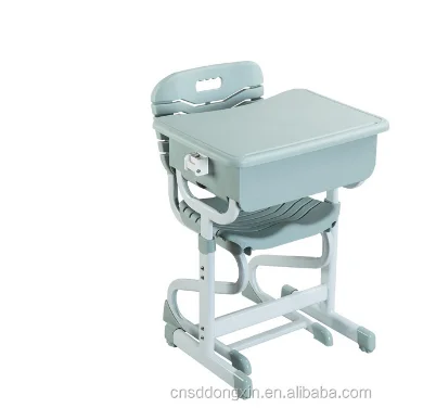 New Style Commercial School Furniture Height Adjustable Classroom Desk And Chair With Plastic Chair