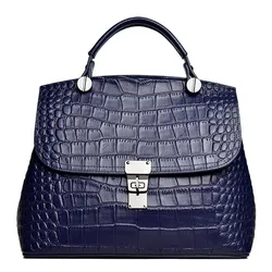 202 Custom Classic Ladies Large Genuine Real Cowhide Leather Bags Crocodile Pattern Handbags For Women