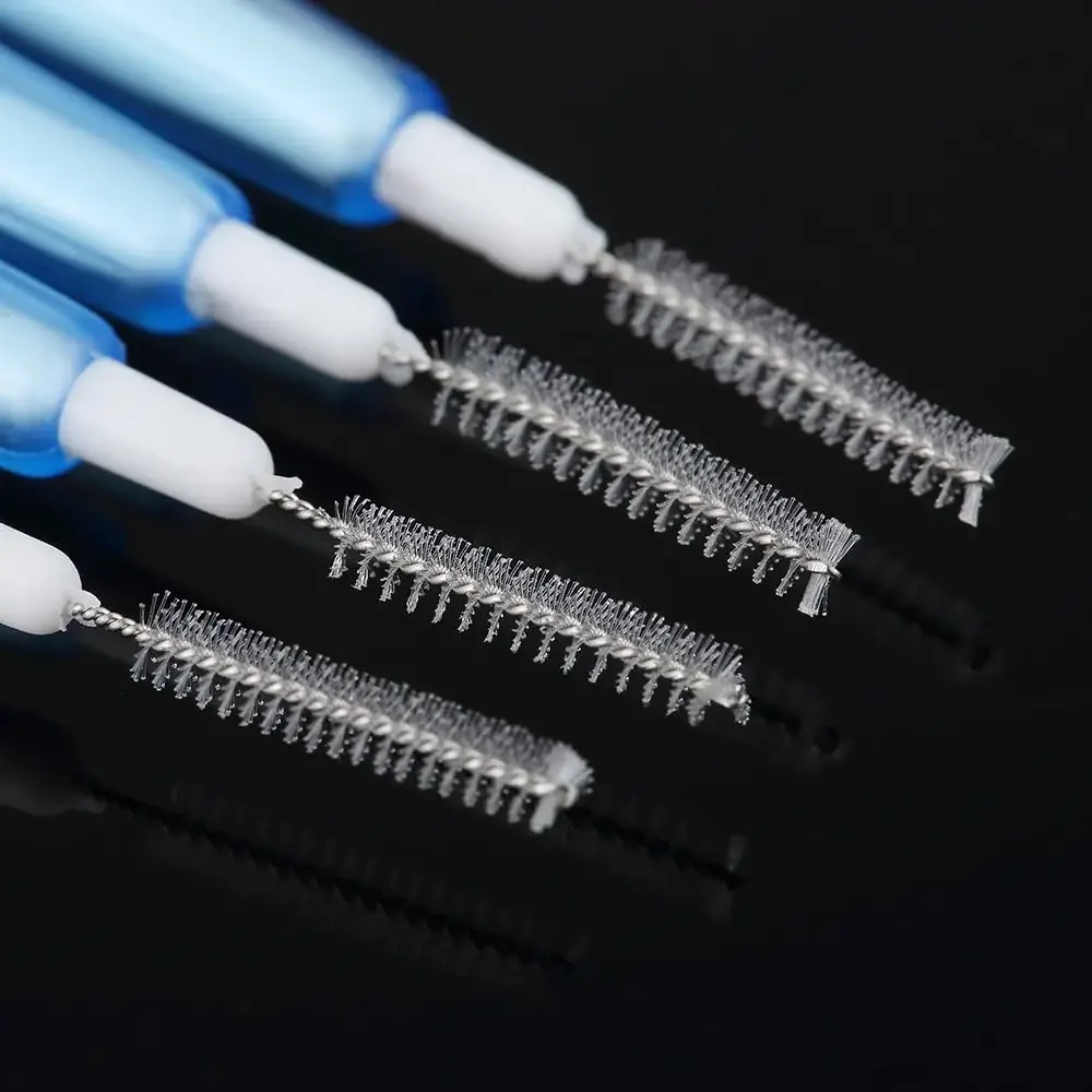 Orthodontic Interdental Dental Brush with Stainless Steel Wire Colorful Push-Pull Handle for Clean Interproximal Teeth
